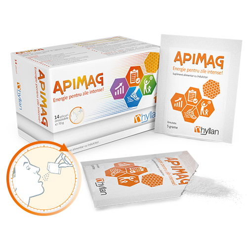 ApiMag este cea mai complexa formula de Magneziu si Vitamina B6, imbunatatita cu laptisor de matca si Vitamina C